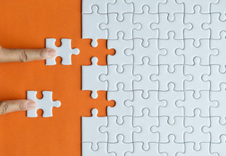 Woman,Hands,Putting,Jigsaw,Puzzles,jigsaw,White,Color,puzzle,Pieces,Grid,success,Mosaic